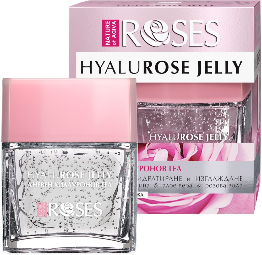 Nature of Agiva Hyalurose Jelly Face Gel - Гел за лице за суха кожа от серията Roses - гел