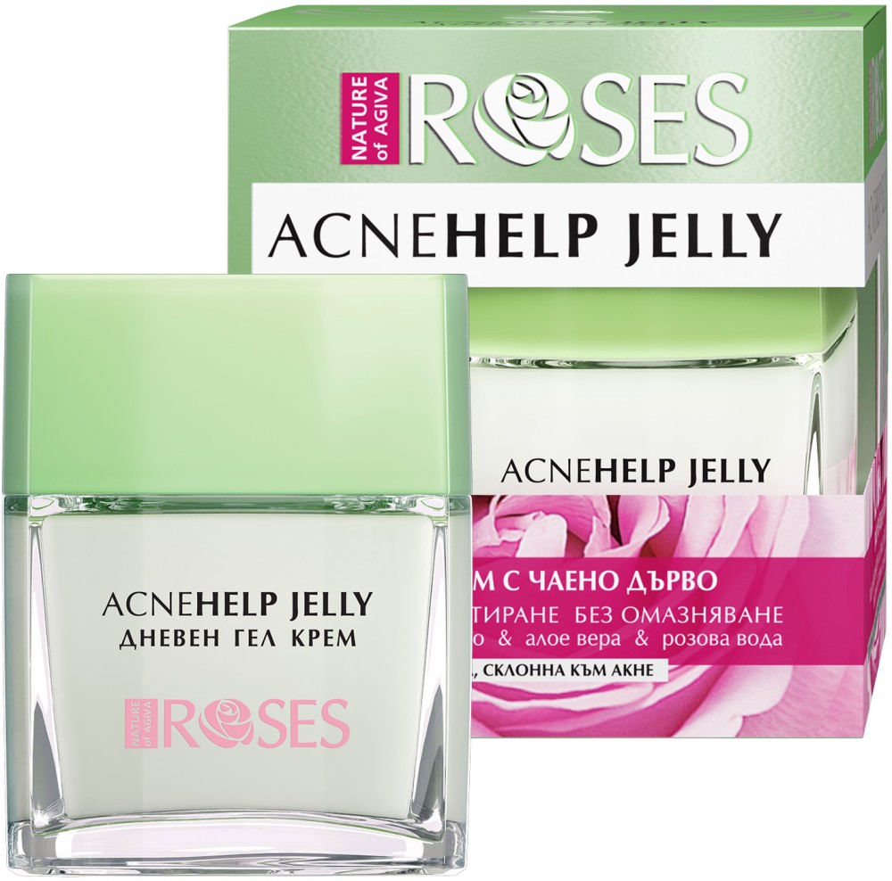 Nature of Agiva Acne Help Jelly - Гел крем за комбинира и склонна към акне кожа от серията Roses - продукт