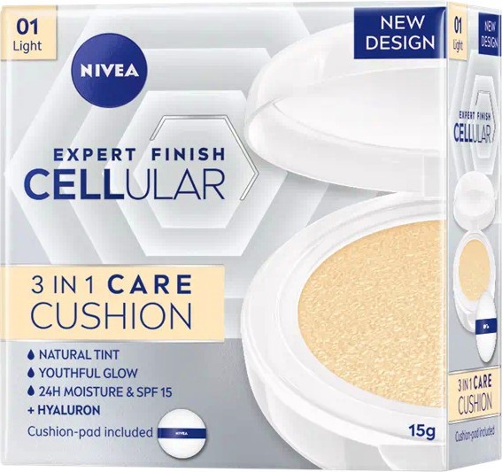 Nivea Expert Finish Cellular Filler 3 in 1 Care Cushion SPF 15 -        -   