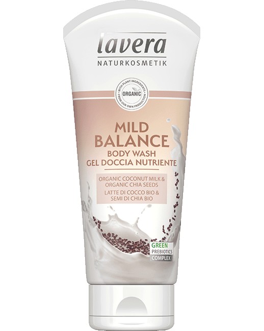 Lavera Mild Balance Body Wash - Душ гел с био кокосово мляко и чия - душ гел
