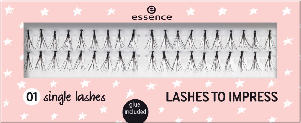 Essence Lashes To Impress Single Lashes - Изкуствени мигли на снопчета в комплект с лепило - продукт