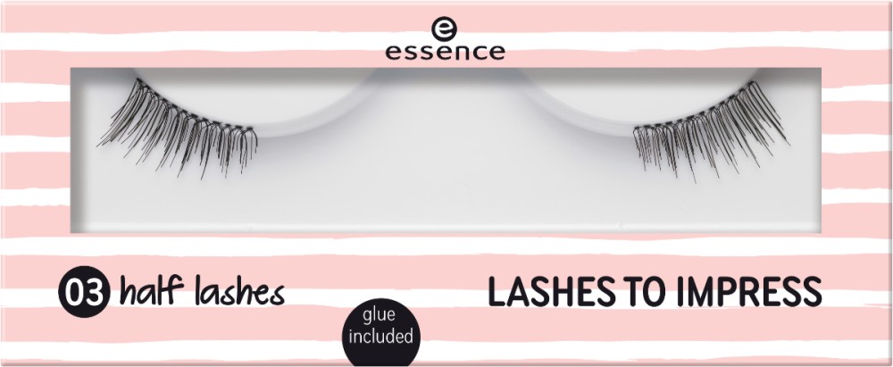 Essence Lashes To Impress Half Washes - Изкуствени мигли в комплект с лепило - продукт