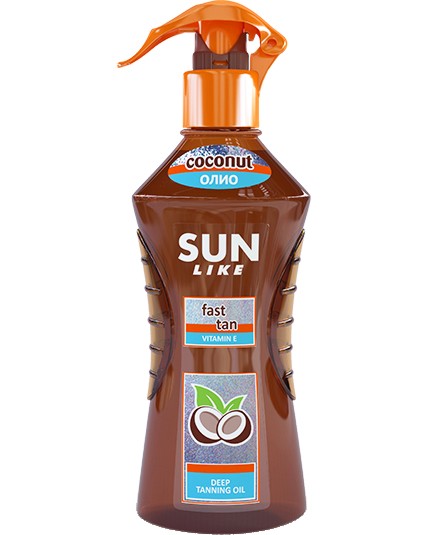 Sun Like Deep Tanning Oil Coconut - Олио за бърз тен с кокос, бета-каротин и витамин E - олио