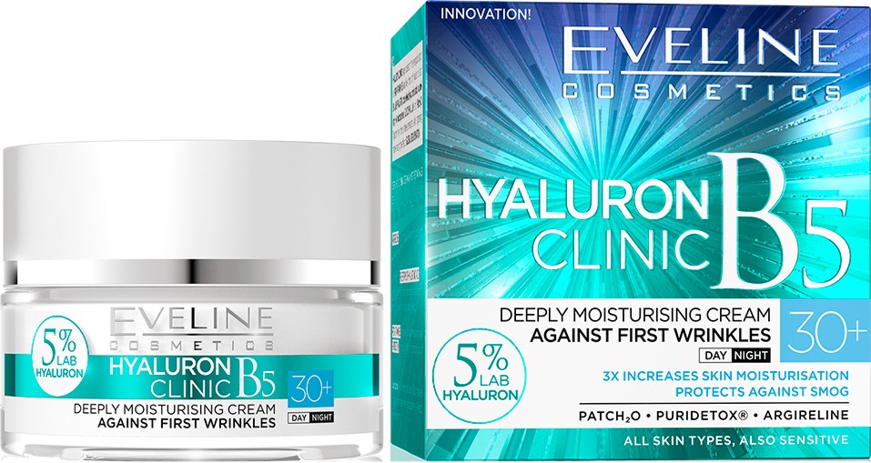 Eveline Hyaluron Clinic B5 Deeply Moisturizing 30+ -          "Hyaluron Clinic B5" - 