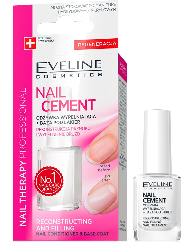 Eveline Nail Cament Reconstructing and Filling Nail Conditioner & Base Coat -      - 