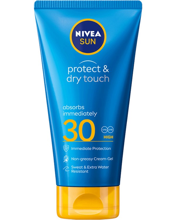 Nivea Sun Protect & Dry Touch Creme-Gel SPF 30 - Слънцезащитен гел крем от серията Nivea Sun - гел