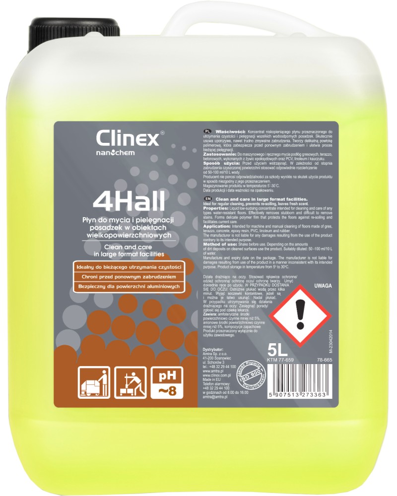 Почистващ препарат за подове Clinex 4Hall - 5 l - продукт