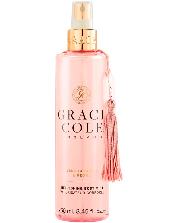 Grace Cole Vanilla Blush & Peony Refreshing Mist Grace Cole Vanilla Blush & Peony Refreshing Mist - Спрей за тяло с аромат на ванилия и божур - продукт