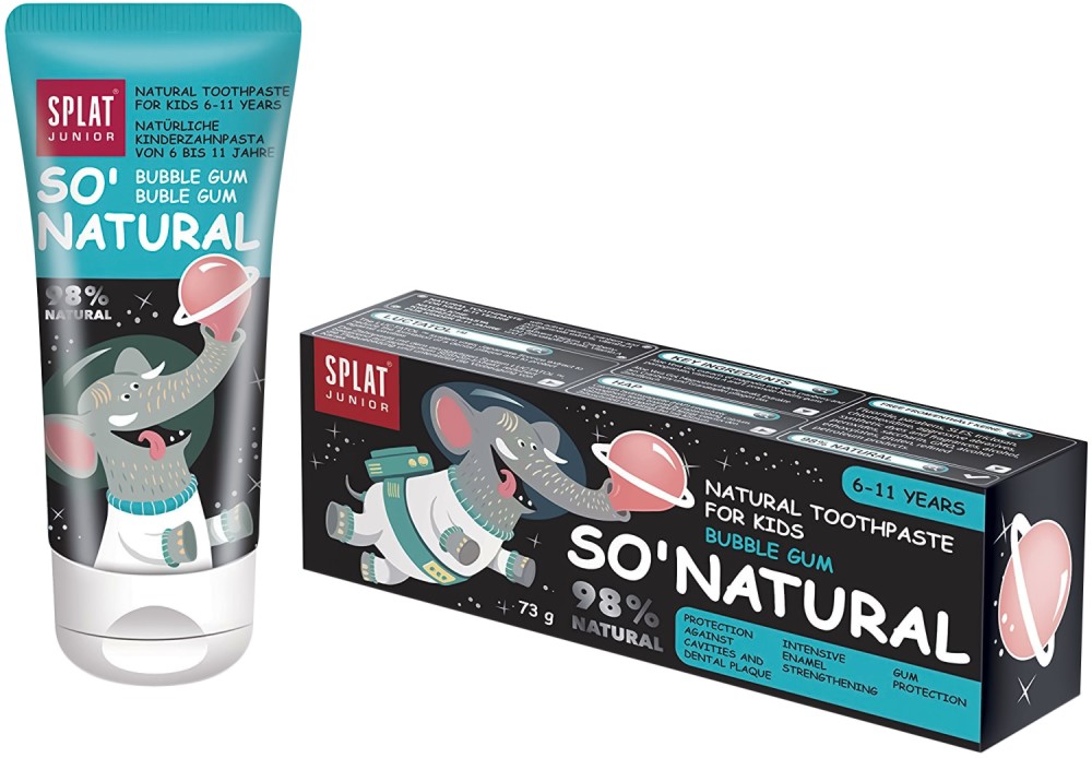 Splat Junior So' Natural Bubble Gum Toothpaste -         , 6-11  -   