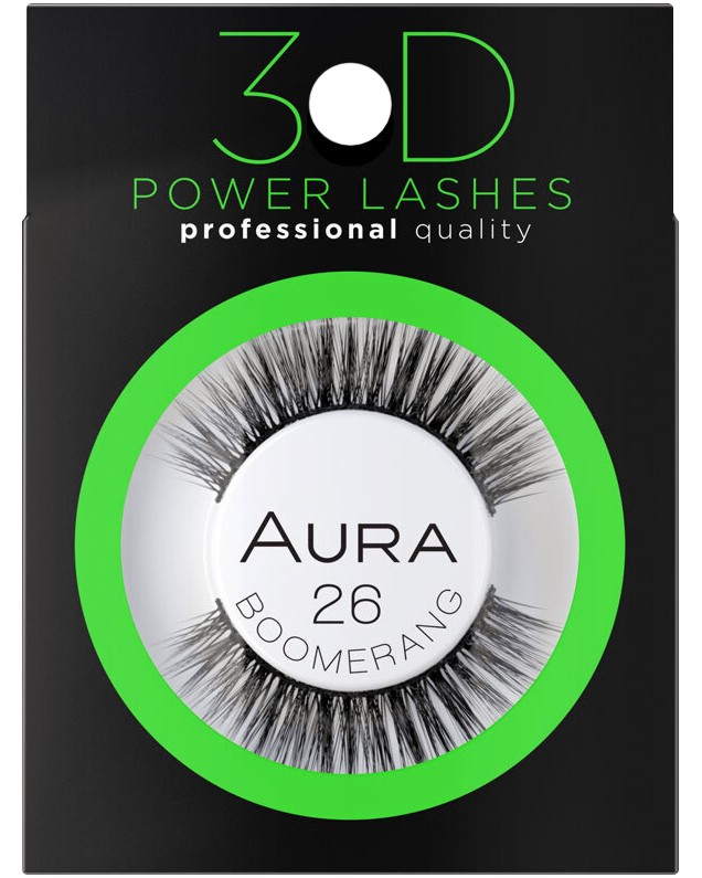 Aura 3D Power Lashes Boomerang 26 Aura 3D Power Lashes Boomerang 26 - Изкуствени мигли с 3D ефект - продукт
