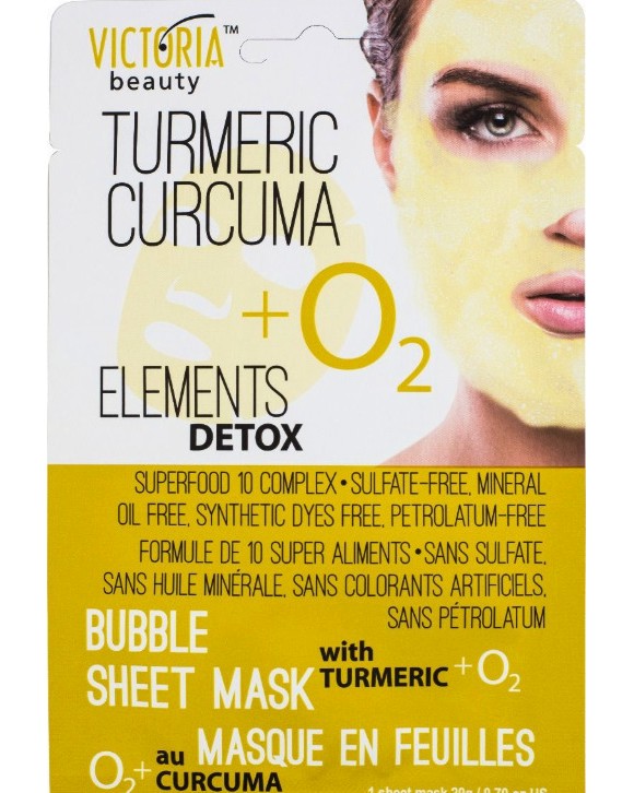 Victoria Beauty Elements Detox Bubble Sheet Mask - Почистваща лист маска за лице с куркума от серията "Elements Detox" - маска
