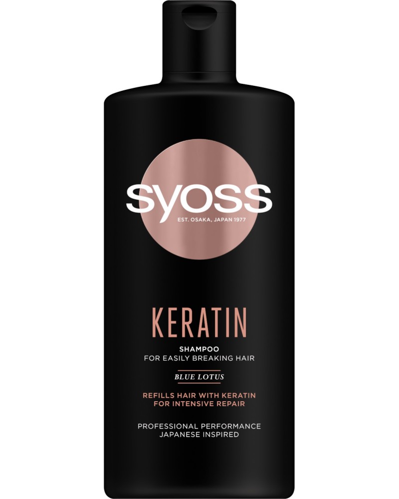 Syoss Keratin Shampoo - Шампоан за късаща се коса от серията Keratin - шампоан