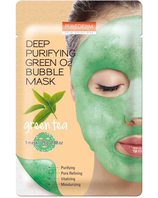 Purederm Deep Purifying Green O2 Bubble Mask -       - 