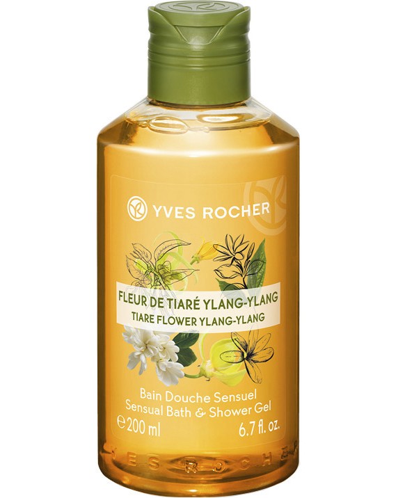 Yves Rocher Tiare & Ylang-Ylang Bath & Shower Gel -            -   Plaisirs Nature -  