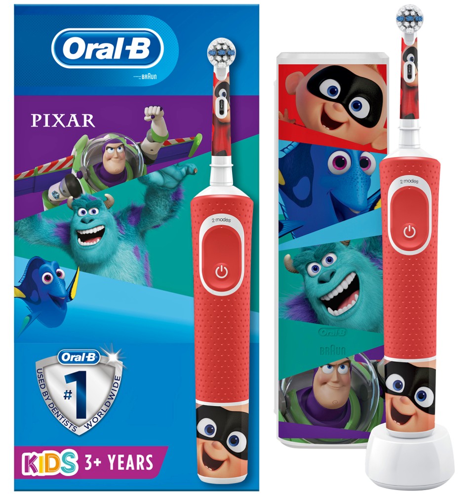 Oral-B Braun Vitality Kids D100 Pixar + Travel Case Gift Set -          - 