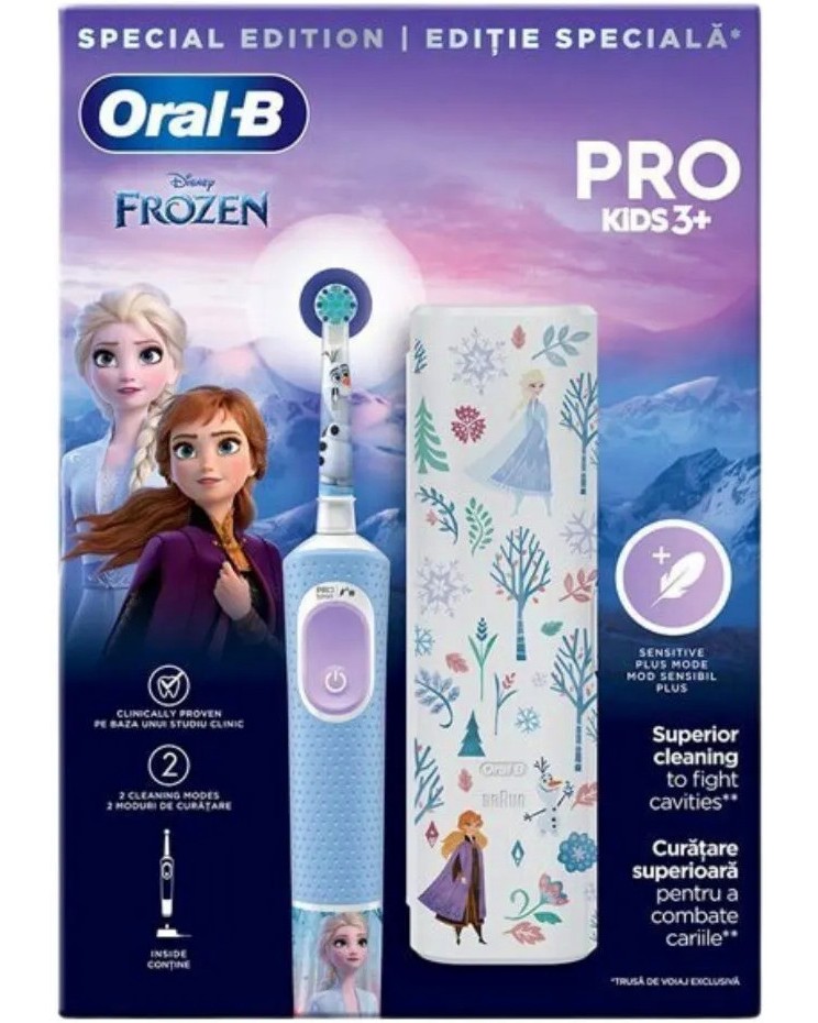 Oral-B Vitality Kids D100 Disney Frozen + Travel Case -          - 