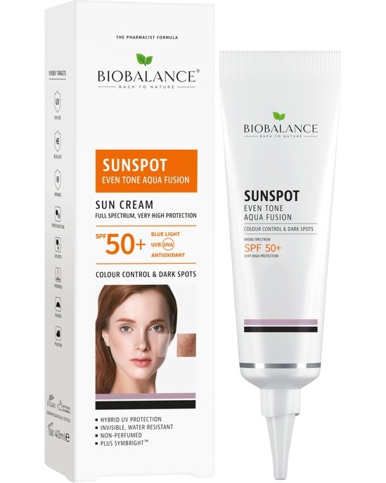 BioBalance SUNSPOT Even Tone Aqua Fusion Sun Cream SPF 50+ - ������� ������������� ���� �� ���� �� ���� � �������� ����� - ����