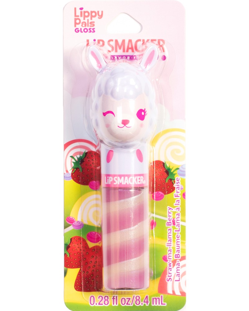 Lip Smacker Lippy Pals Gloss Llama - Гланц за устни с аромат ягода от серията Lippy Pals - гланц