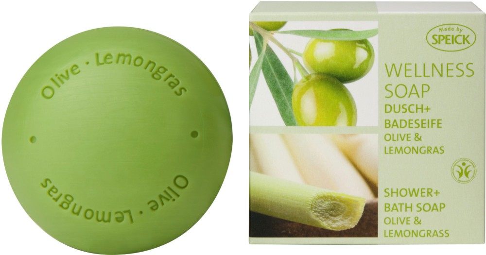Speick Wellness Soap Olive & Lemongrass Speick Wellness Soap Olive & Lemongrass - Натурален сапун с маслина и лимонена трева от серията Wellness - сапун