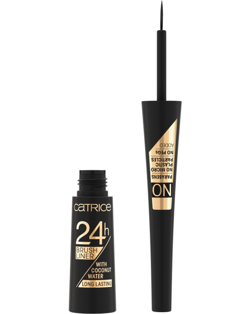 Catrice 24H Brush Liner Catrice 24H Brush Liner - Дълготрайна течна очна линия с кокосова вода - очна линия