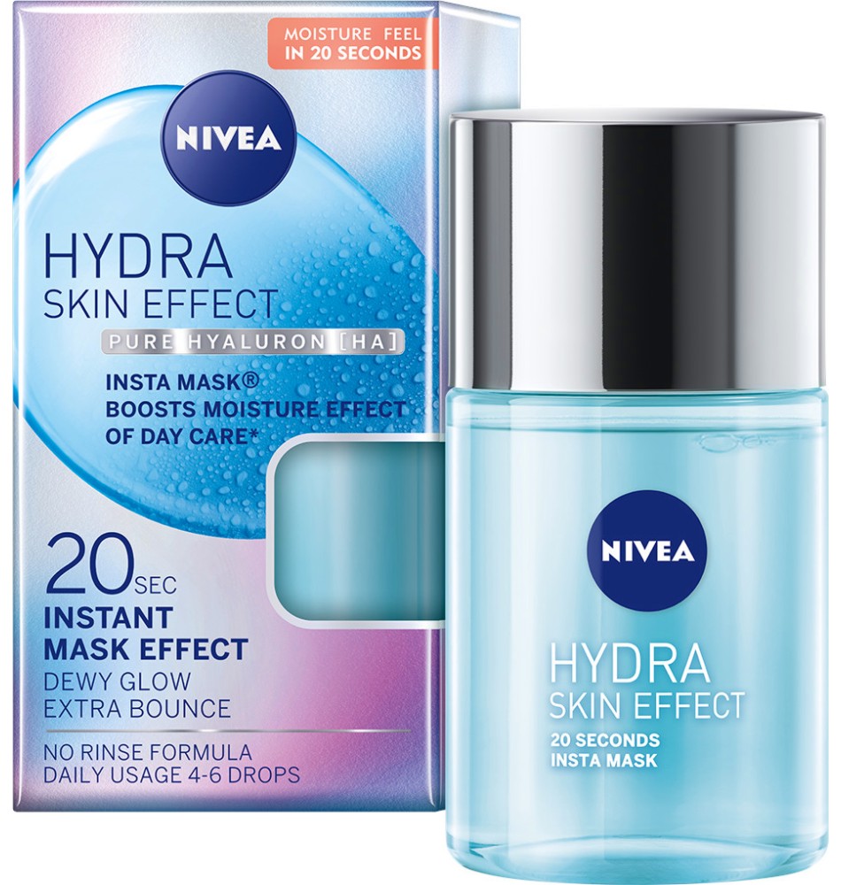 Nivea Hydra Skin Effect Insta Mask - Хидратиращ серум за лице с хиалуронова киселина от серията Hydra Skin Effect - серум