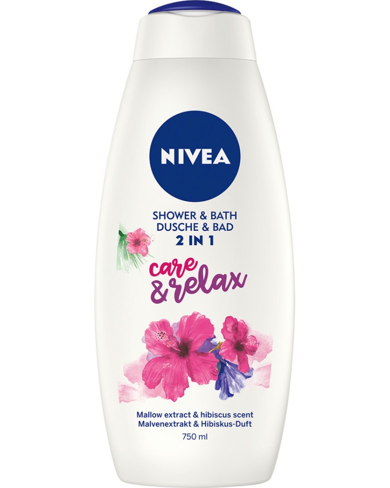 Nivea Care & Relax 2 in 1 Shower & Bath - ��� ��� � ���� �� ���� � ������ �� �������� - ��� ���