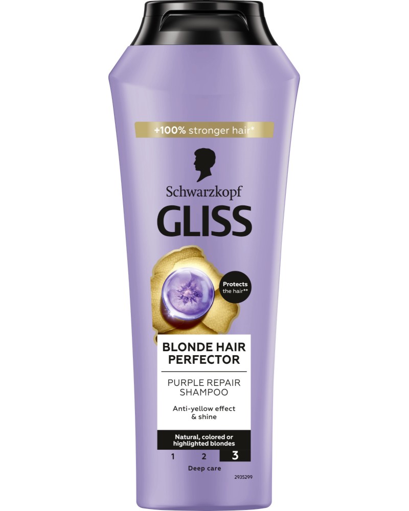 Gliss Blonde Hair Perfector Purple Repair Shampoo -        - 