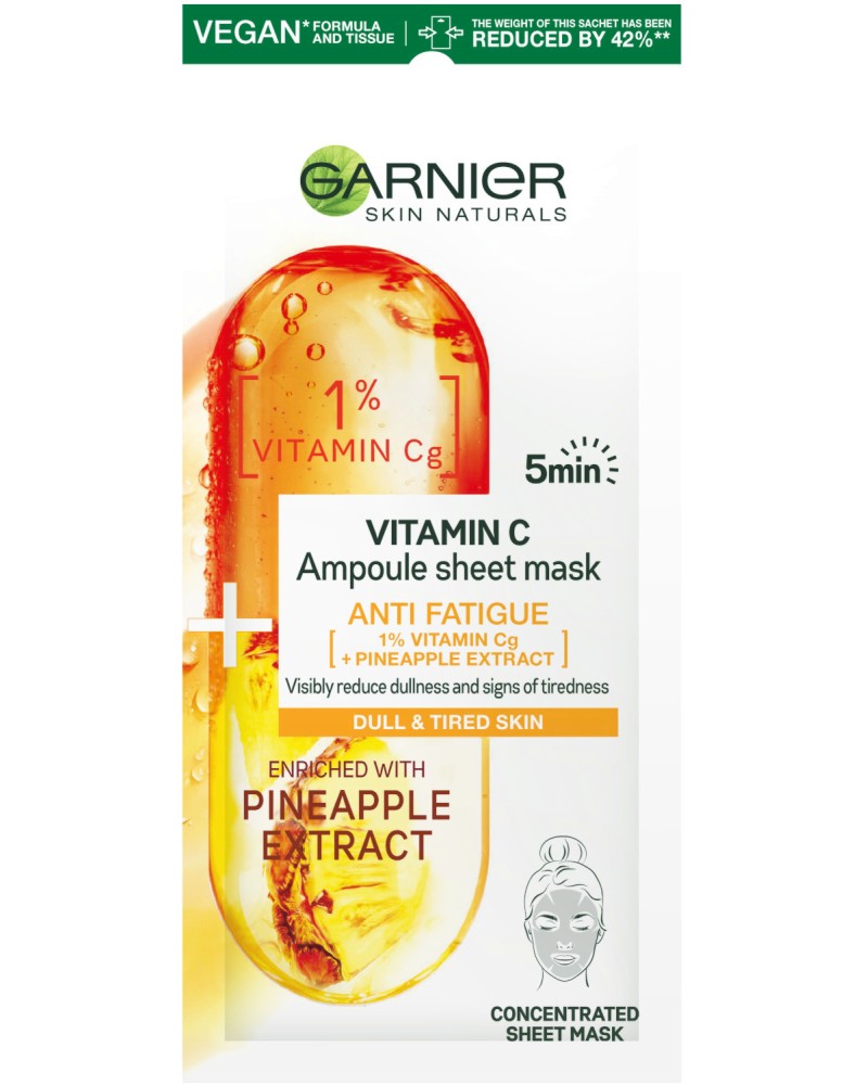 Garnier Anti Fatigue Vitamin C Ampoule Sheet Mask -        Vitamin C - 