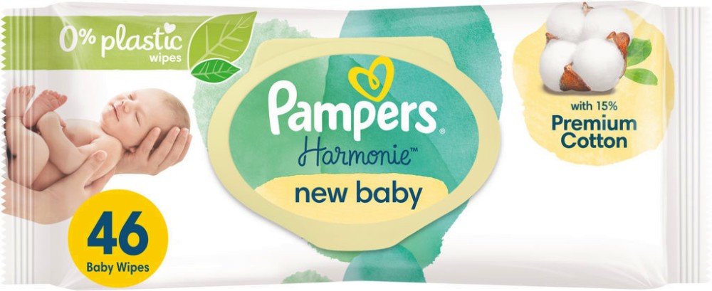 Pampers Harmonie New Baby Wipes - 46     -  