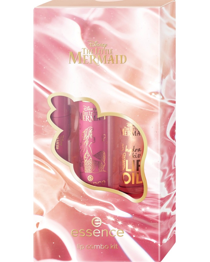 Essence Disney The Little Mermaid Lip Combo Kit Essence Disney The Little Mermaid Lip Combo Kit - Комплект за подчертани и блестящи устни от серията Disney The Little Mermaid - продукт