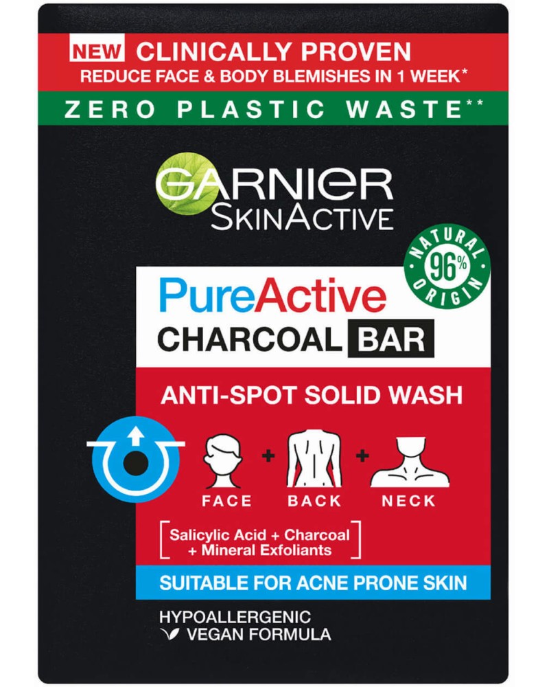 Garnier Pure Active Charcoal Bar -            Pure Active - 