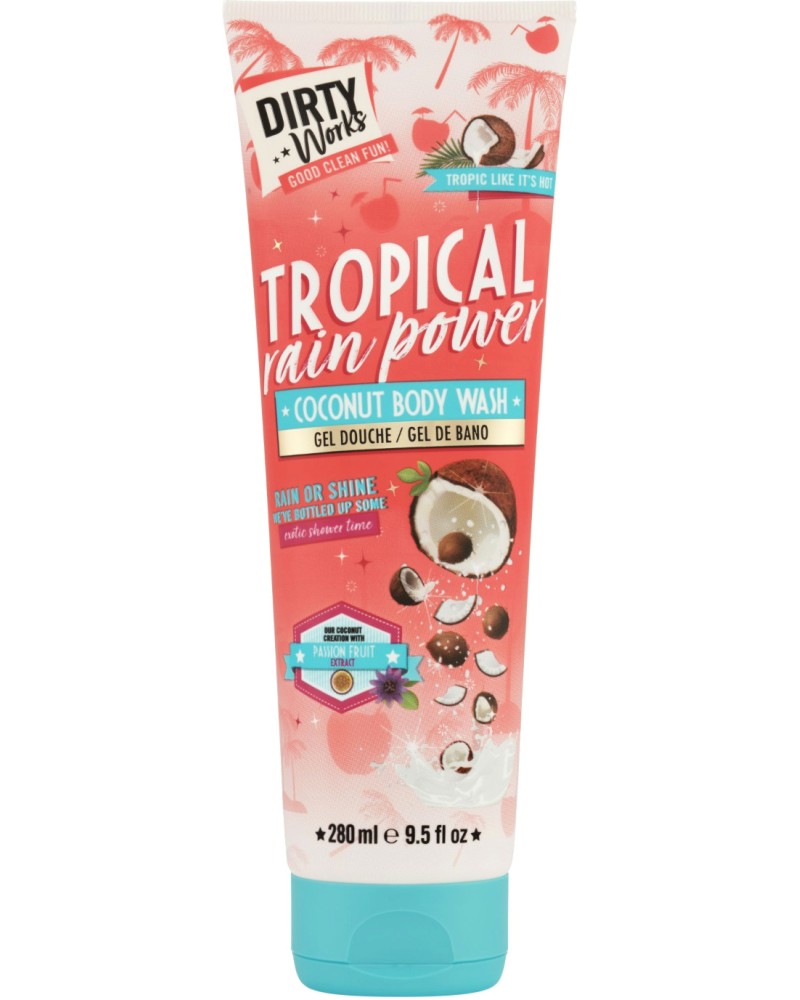 Dirty Works Tropical Rain Power Coconut Body Wash -      -  