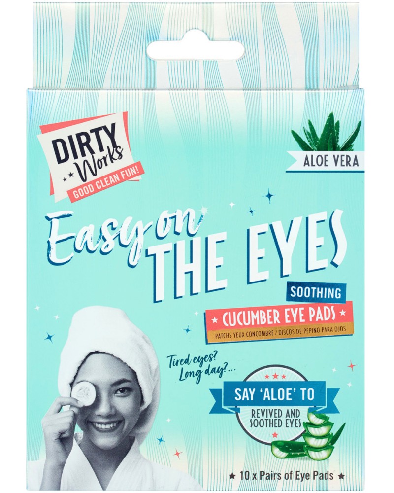 Dirty Works Easy On The Eyes Cucumber Eye Pads -     , 10 x 2  - 