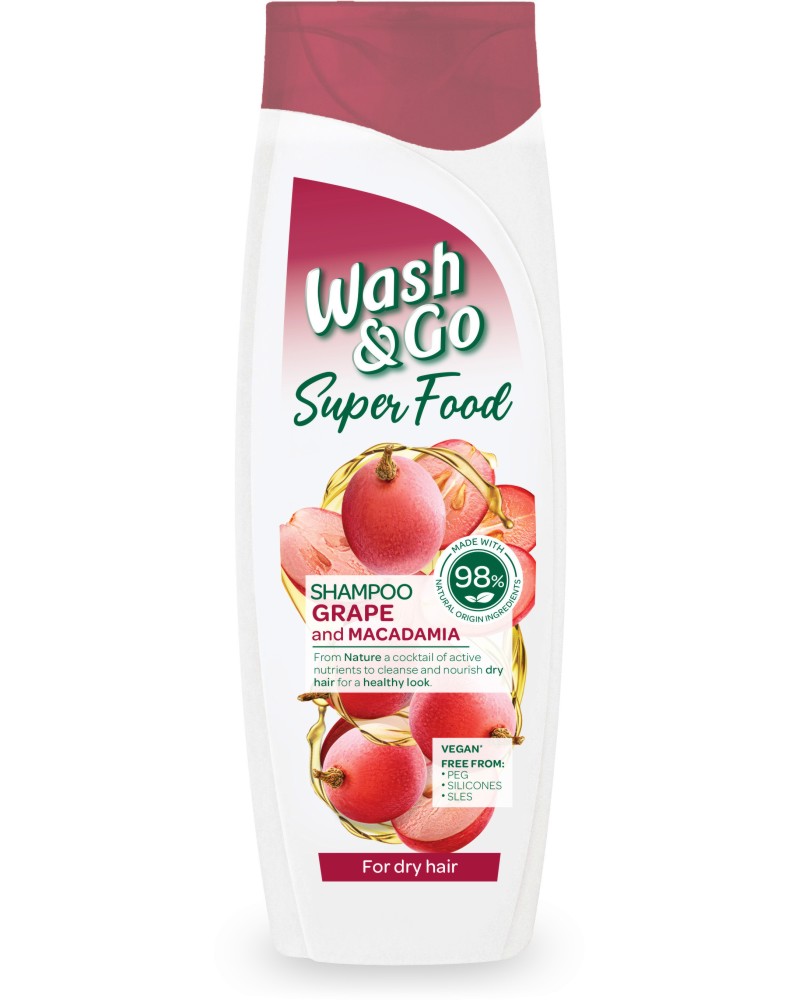Wash & Go Super Food Grape & Macadamia Shampoo -         - 