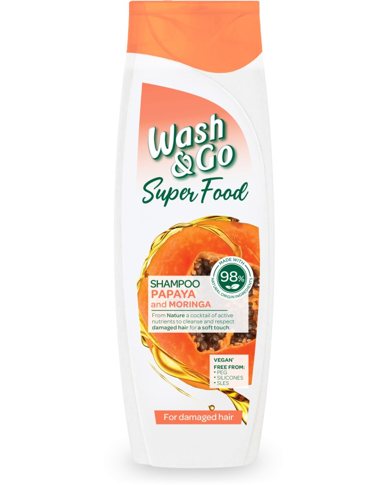 Wash & Go Super Food Papaya & Moringa Shampoo -         - 