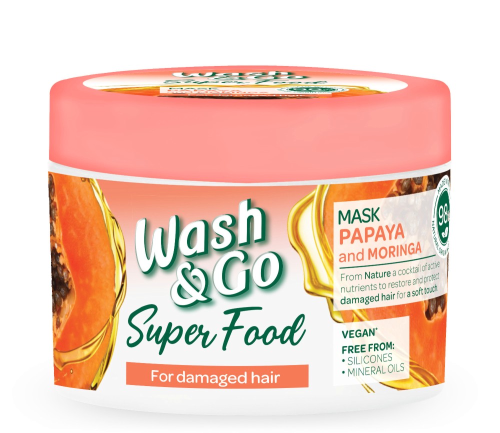 Wash & Go Super Food Papaya & Moringa Mask -         - 
