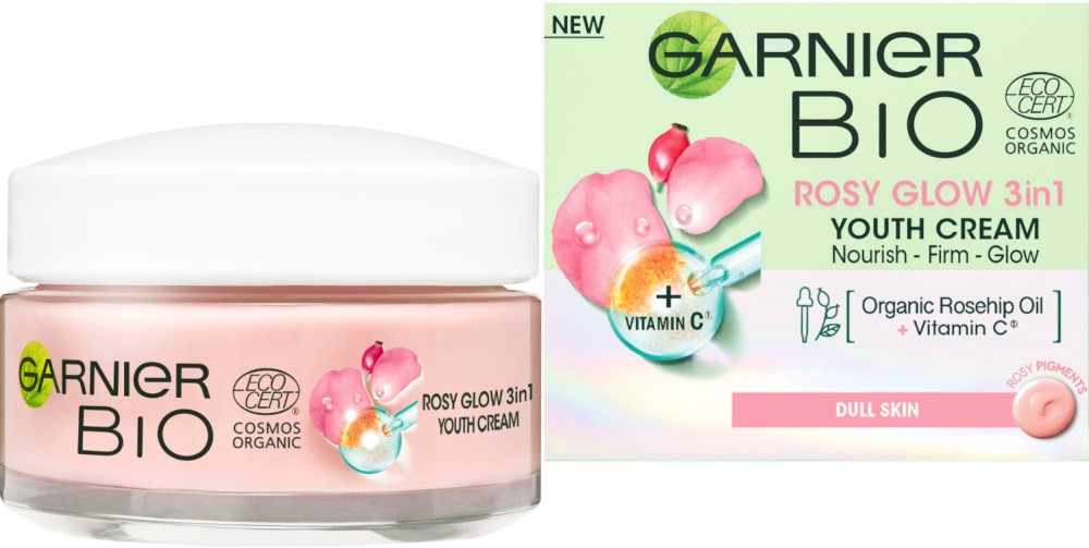 Garnier Bio Rosy Glow 3 in 1 Youth Cream -       Garnier Bio - 