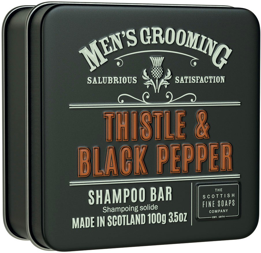 Scottish Fine Soaps Men's Grooming Thistle & Black Pepper Shampoo Bar -       "Men's Grooming" - 