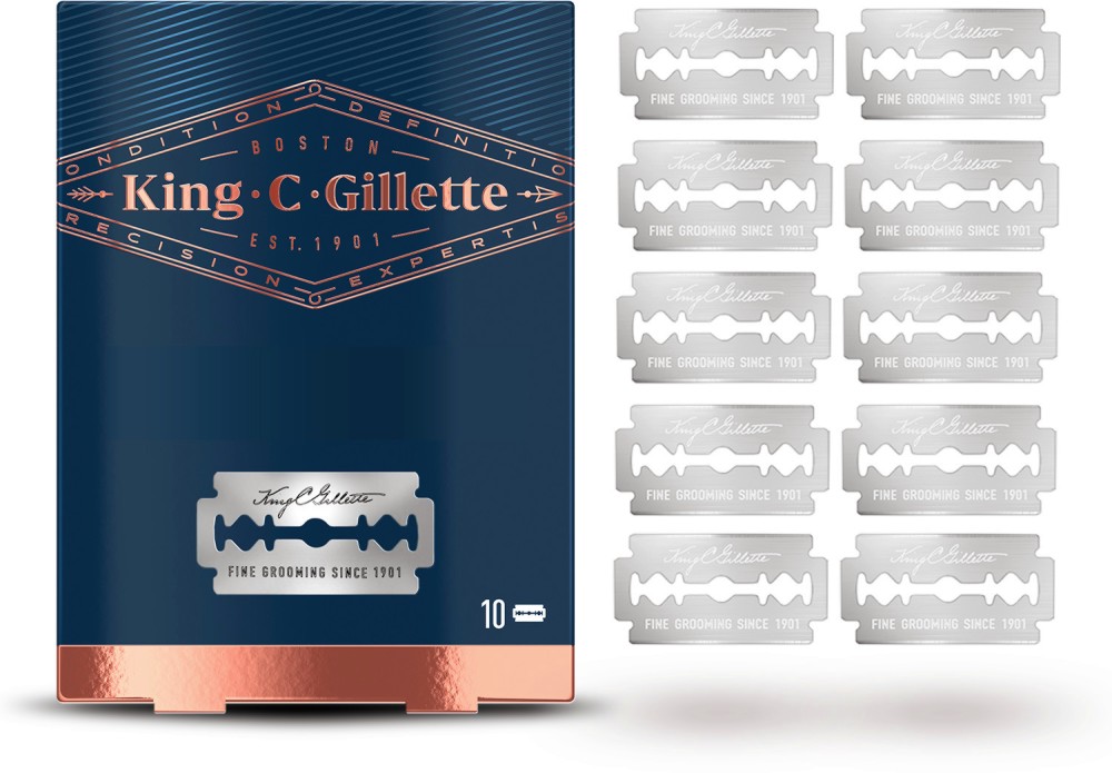 King C. Gillette Double Edge Razor Blades -        King C., 10  - 