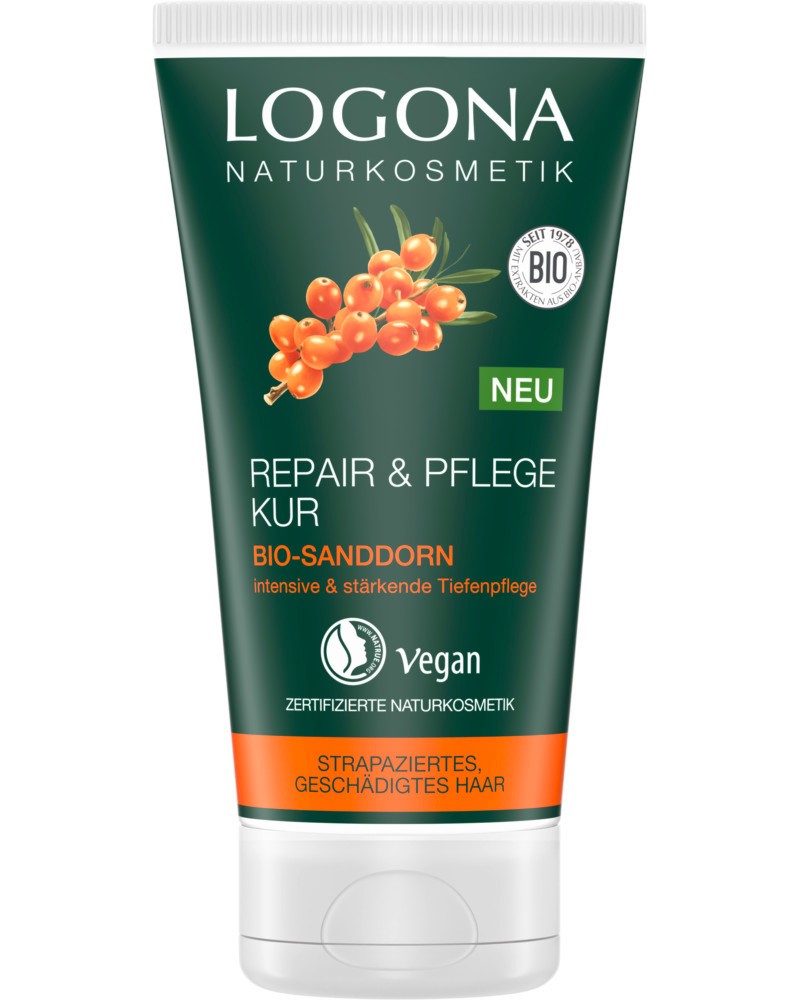 Logona Repair & Care Organic Sea Buckthorn Hair Mask -           Repair & Care - 