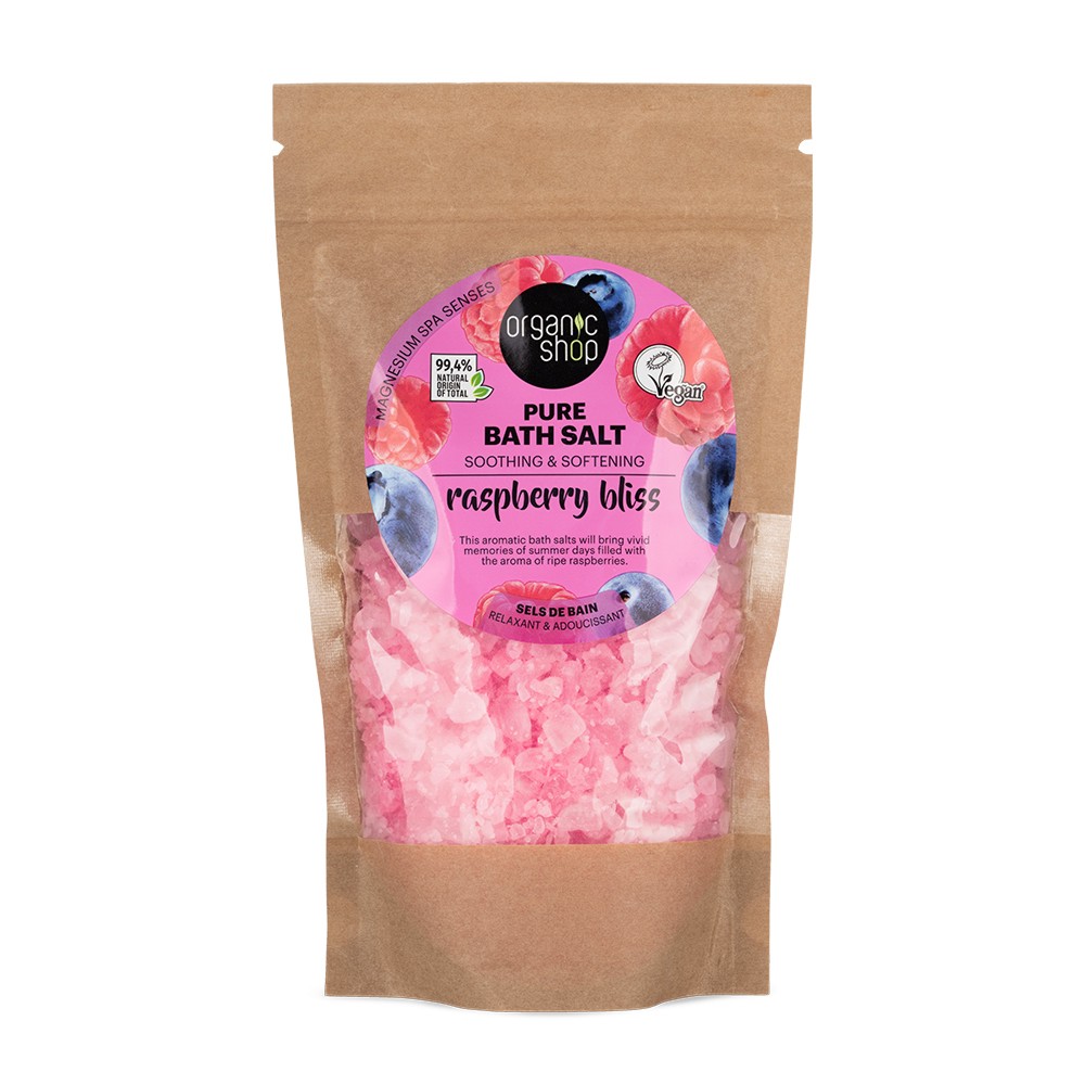 Organic Shop Raspberry Bliss Pure Bath Salt -         Magnesium Spa Senses - 