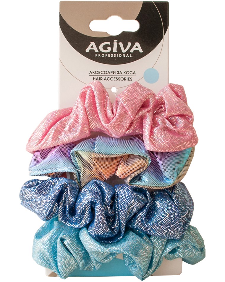 Скрънчи ластици за коса Agiva Скрънчи ластици за коса Agiva - 4 броя от серията Agiva Professional - ластик