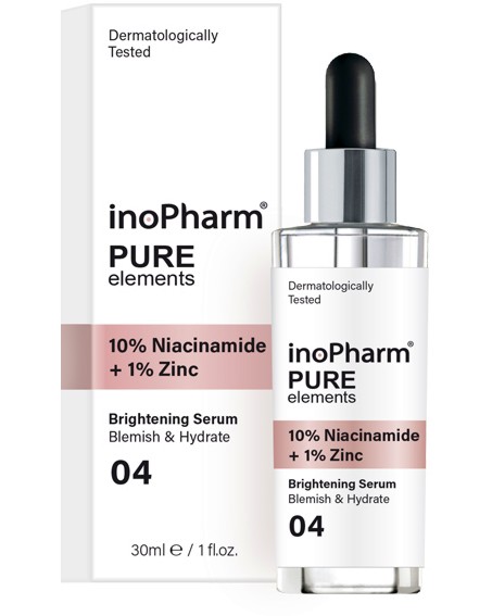 InoPharm Pure Elements 10% Niacinamide + 1% Zinc Brightening Serum -     10%   1%  - 