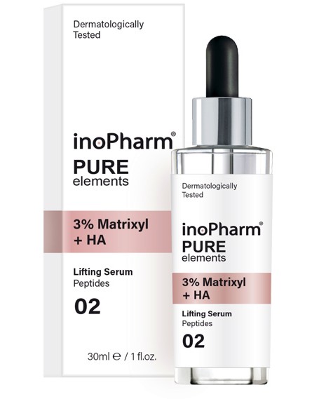 InoPharm Pure Elements 3% Matrixyl + HA Lifting Serum - Лифтинг серум за лице с матриксил и хиалурон - серум
