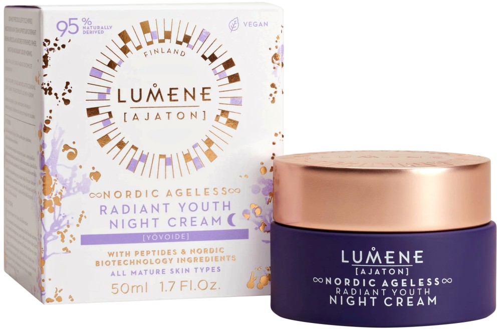Lumene Ajaton Radiant Youth Night Cream - Подмладяващ нощен крем за блясък от серията Ajaton - крем