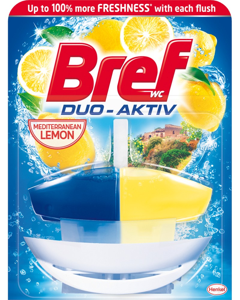 Тоалетно блокче Bref Duo Activ - 1 и 3 броя, с аромат на лимон - продукт