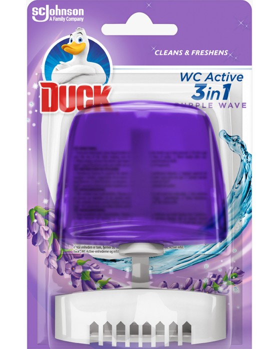 Тоалетно блокче Duck WC Active 3 in 1 - 1 брой, с аромат на лавандула - продукт