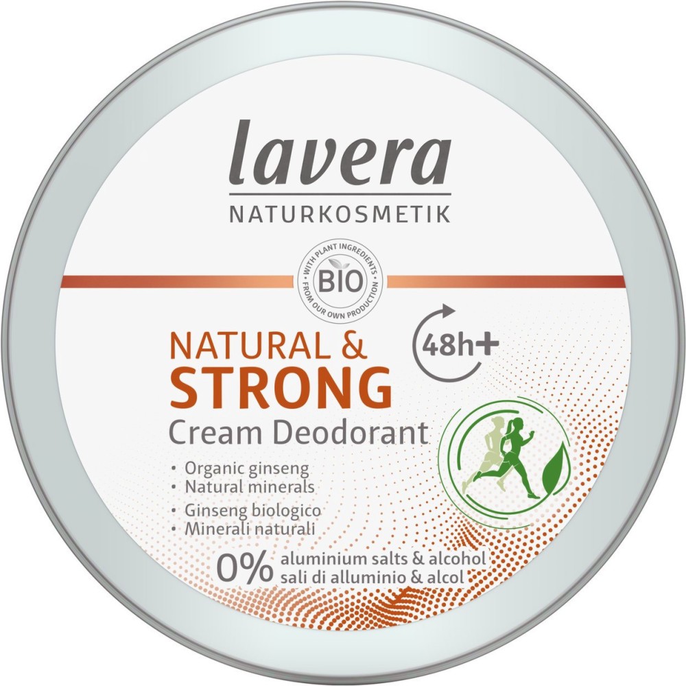 Lavera Natural & Strong Cream Deodorant - Крем дезодорант с био женшен и естествени минерали - крем