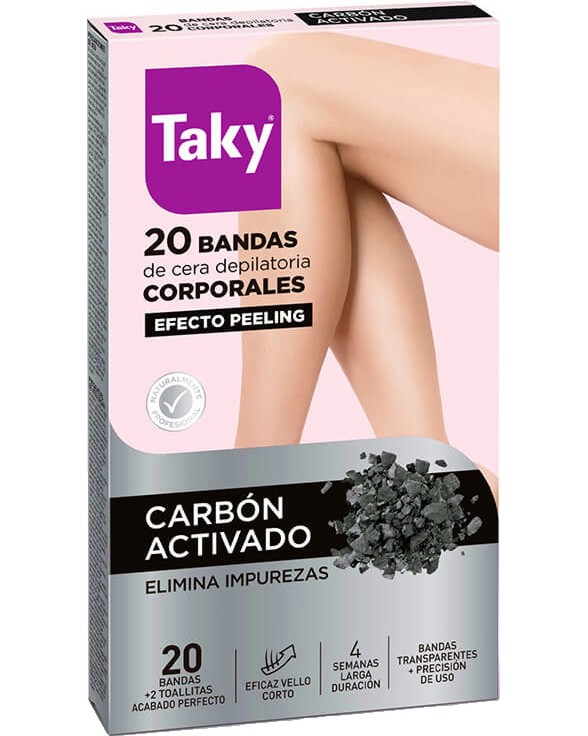 Депилиращи ленти за тяло Taky - С активен въглен, 20 броя - продукт