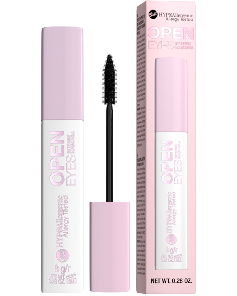 Bell HYPOAllergenic Open Eyes Intense Mascara Bell HYPOAllergenic Open Eyes Intense Mascara - Хипоалергенна спирала за дължина и обем от серията HYPOAllergenic - спирала